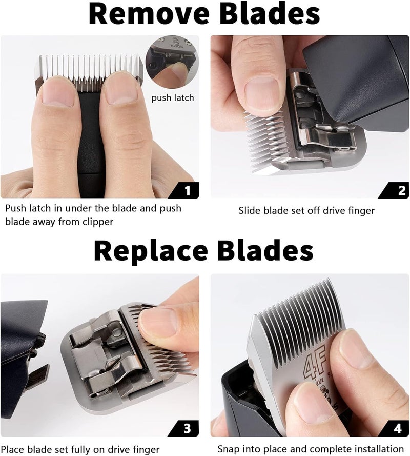 KBDS 40 Detachable Ceramic Pet Clipper Blades,Compatible with Most Andis,Wahl A5 Clippers,Made of Ceramic Blade Cutter and Carbon Steel Blade,1/100'' 0.25mm Cut Length, #40 Blade - Image 3